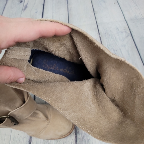 SPLENDID | Long Beach leather stacked heel ankle boots - Picture 9 of 11